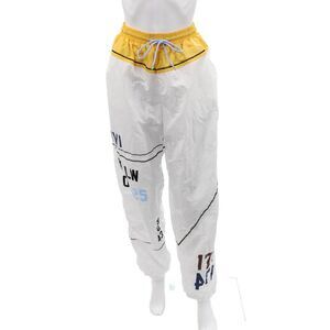 Yllw Unisex Adults White Colorblock Jogger Pants 100% Nylon Size XS